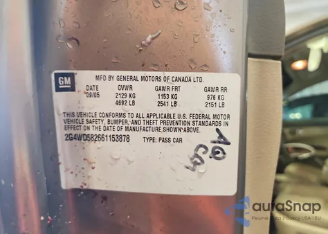 2006 Buick Lacrosse Cxl z USA, uszkodzony, nr VIN 2G4WD582661153878